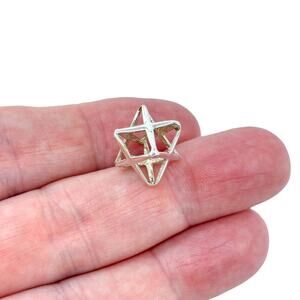 Estate Sterling Silver 925 Geometric Openwork Pendant